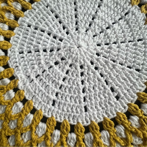 Set of 6 White/Bamboo Crochet Placemats - Picture 9 of 13